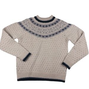 Forrestel Pure Wool Fair Isle Nordic Sweater Mens Large Beige Vintage 1130471